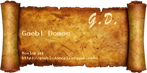 Gaebl Domos névjegykártya